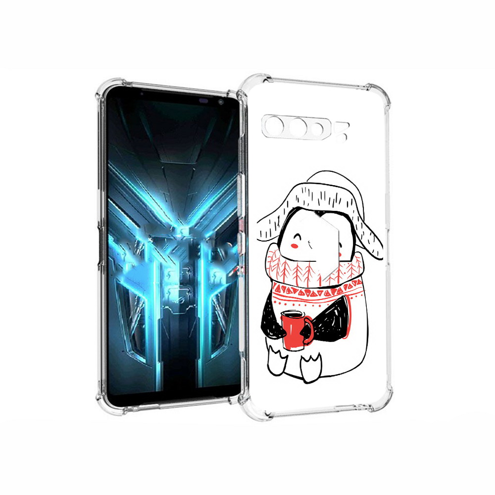 

Чехол MyPads Tocco для Asus ROG Phone 3 Милый пингвин, Прозрачный, Tocco