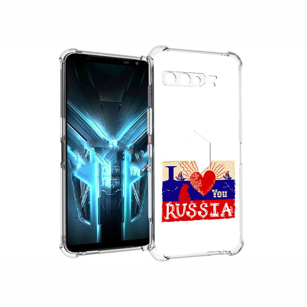 

Чехол MyPads Tocco для Asus ROG Phone 3 Люблю Россию, Прозрачный, Tocco