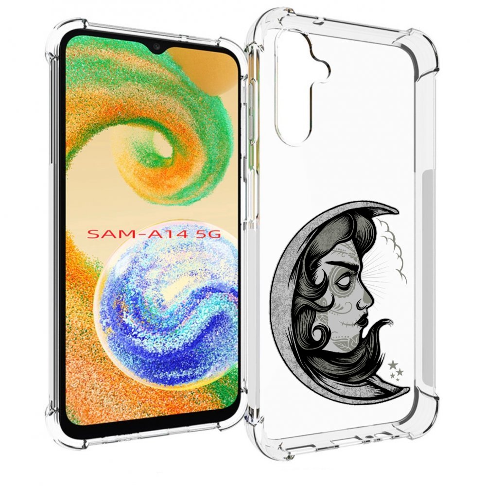 

Чехол MyPads черно белая луна с лицом для Samsung Galaxy A14 5G, Прозрачный, Tocco