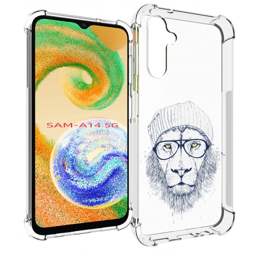 

Чехол MyPads хиппи лев для Samsung Galaxy A14 5G, Прозрачный, Tocco