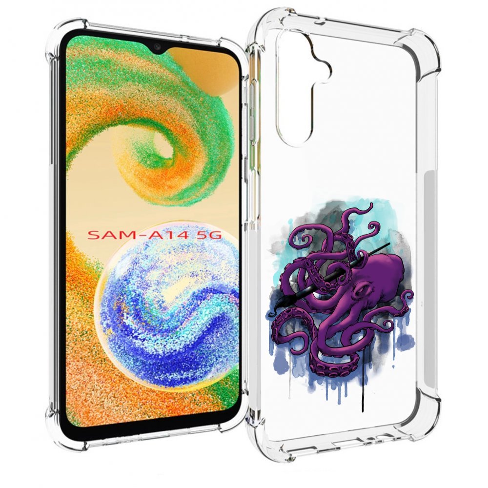 

Чехол MyPads фиолетовый осьминог для Samsung Galaxy A14 5G, Прозрачный, Tocco