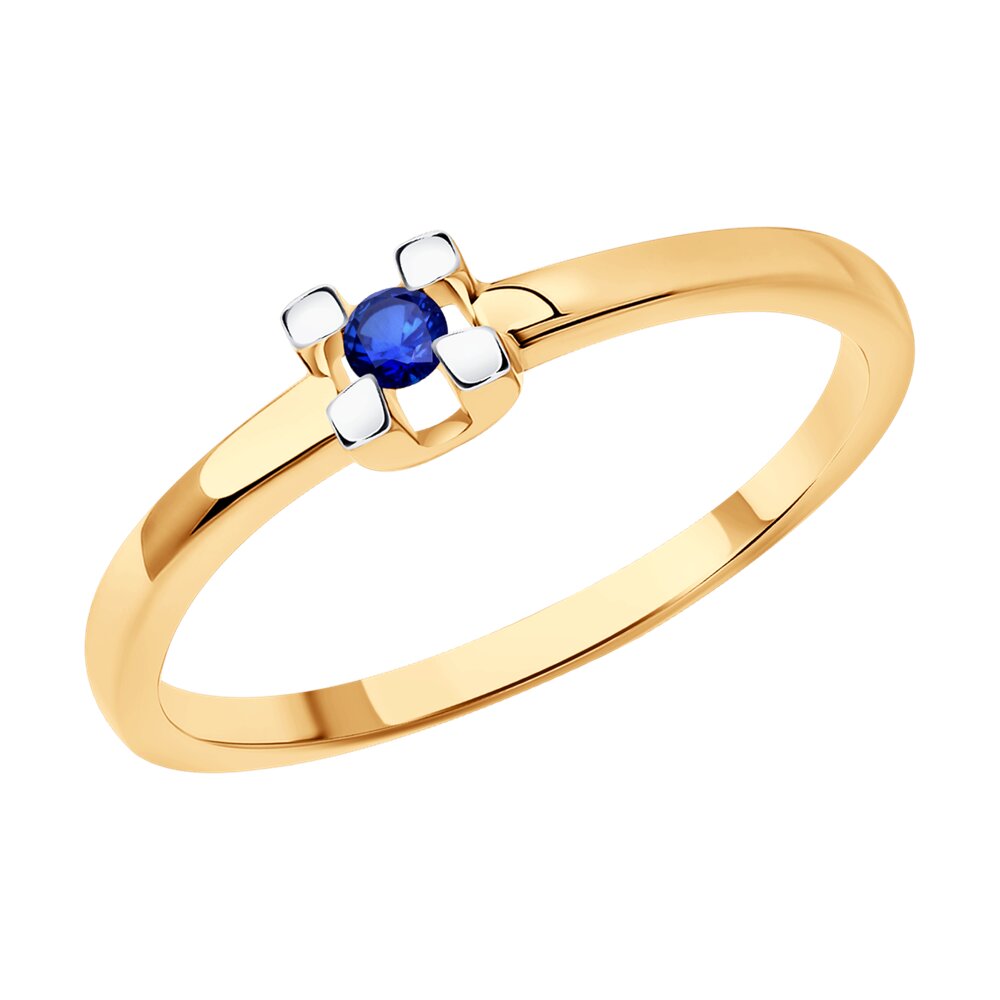 

Кольцо из красного золота с сапфиром р. 17,5 Diamant 51-210-01716-1, 51-210-01716-1