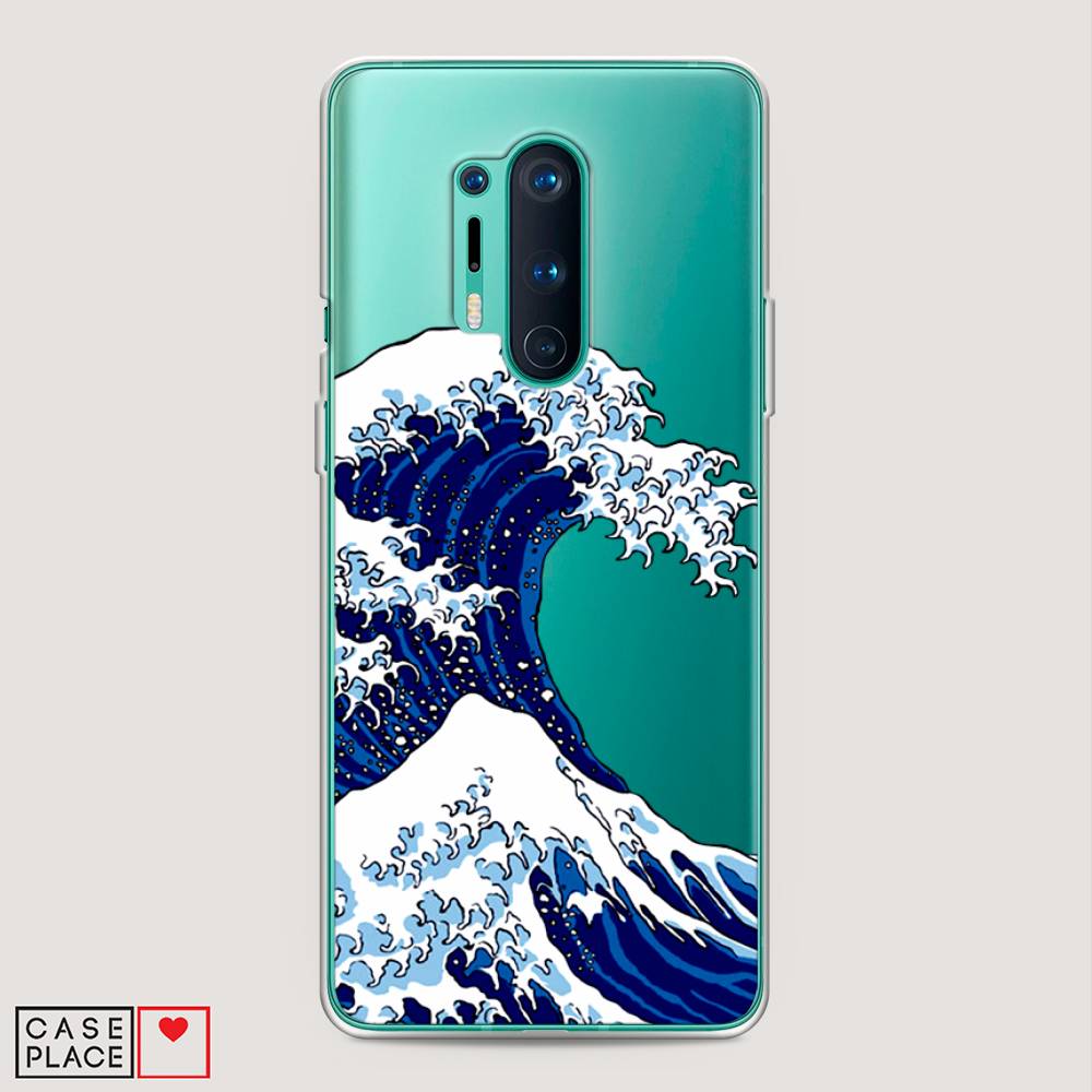 

Чехол Awog на OnePlus 8 Pro / ВанПлас 8 Pro "Волна в Канагаве", Синий;белый, 151050-4