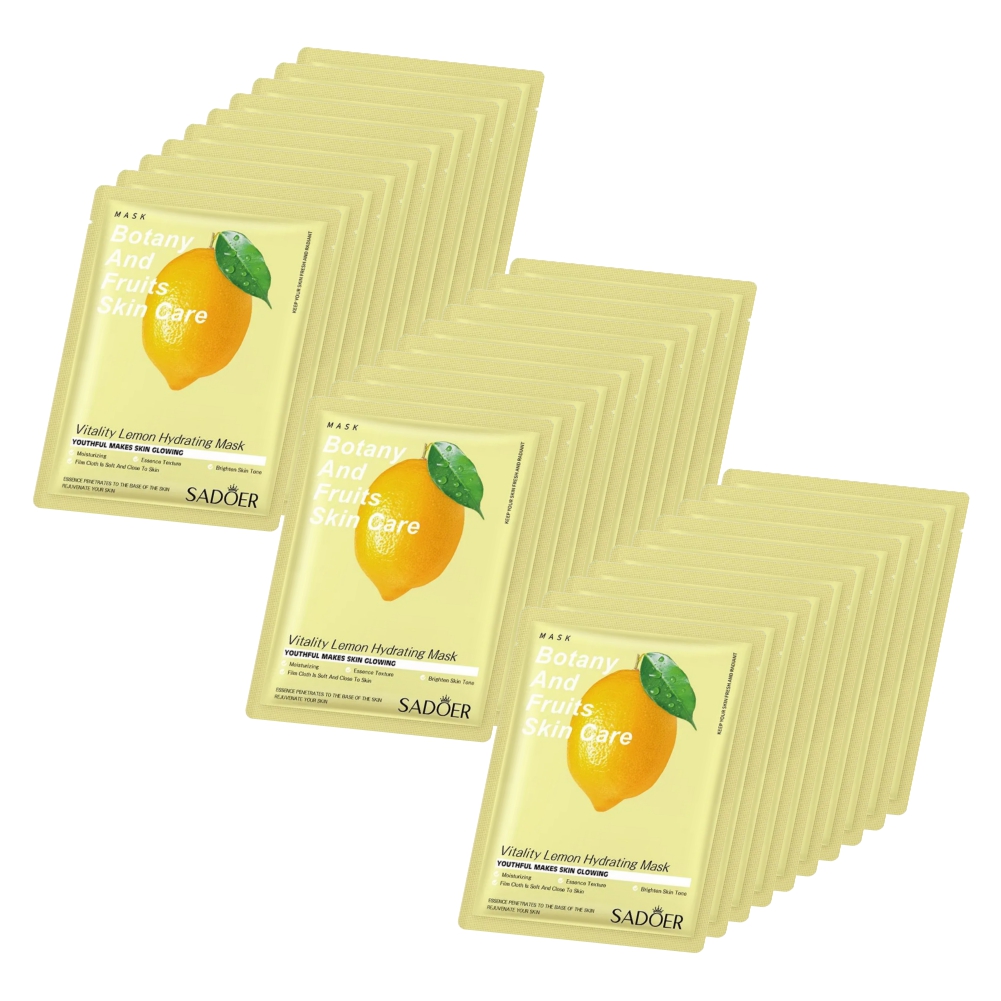 

Тканевая маска для лица Sadoer Увлажняющая с экстрактом лимона 25г 30шт, Маска для лица Sadoer