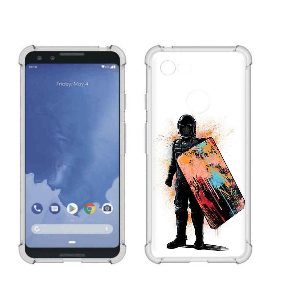

Чехол MyPads Tocco для Google Pixel 3 солдат с красочным щитом, Прозрачный, Tocco