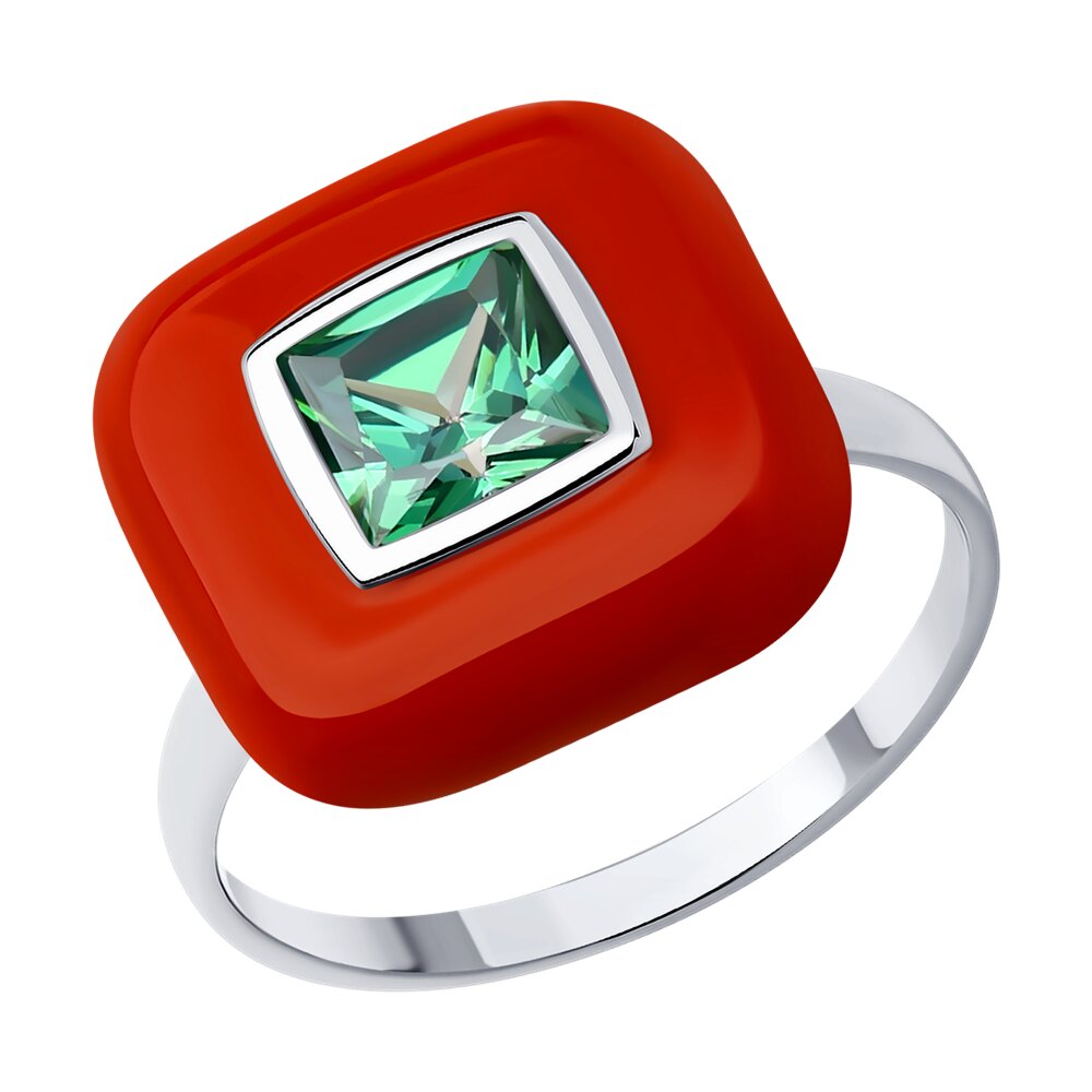 

Кольцо из серебра с фианитом/эмалью р. 19 Diamant 94-110-01801-2, 94-110-01801-2