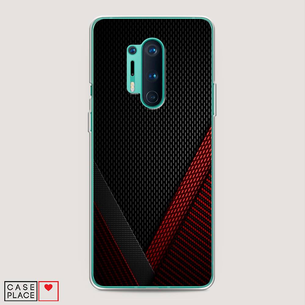 фото Чехол awog "красный карбон" для oneplus 8 pro