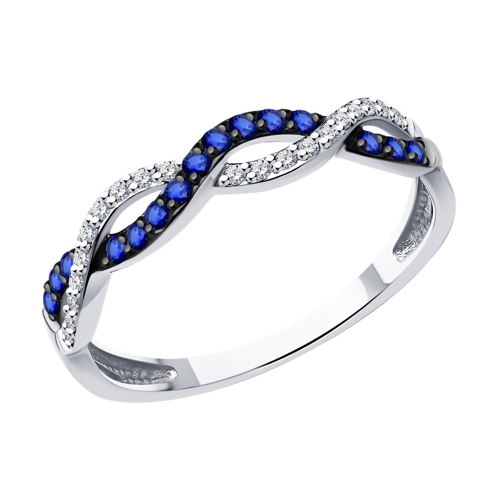 

Кольцо из золота р. 18,5 Diamant 52-210-01826-1, бриллиант\сапфир, 52-210-01826-1