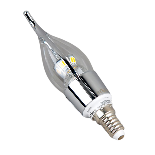

E14-5W-3000K-Q100A Лампы LED Свеча на ветру хром