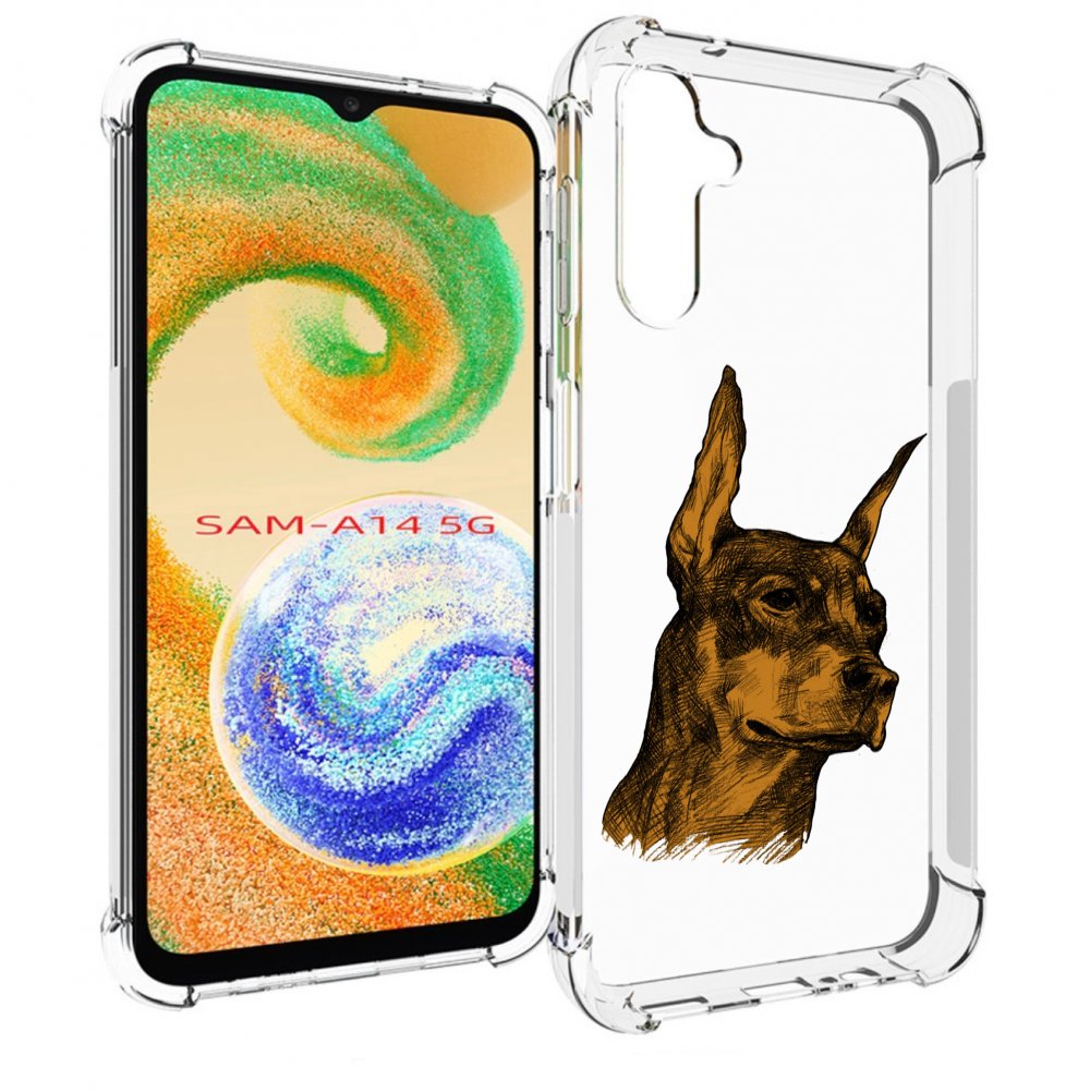 

Чехол MyPads скетч доберман для Samsung Galaxy A14 5G, Прозрачный, Tocco