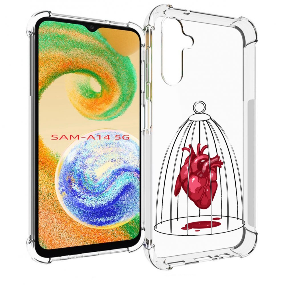 

Чехол MyPads сердце в клетке для Samsung Galaxy A14 5G, Прозрачный, Tocco
