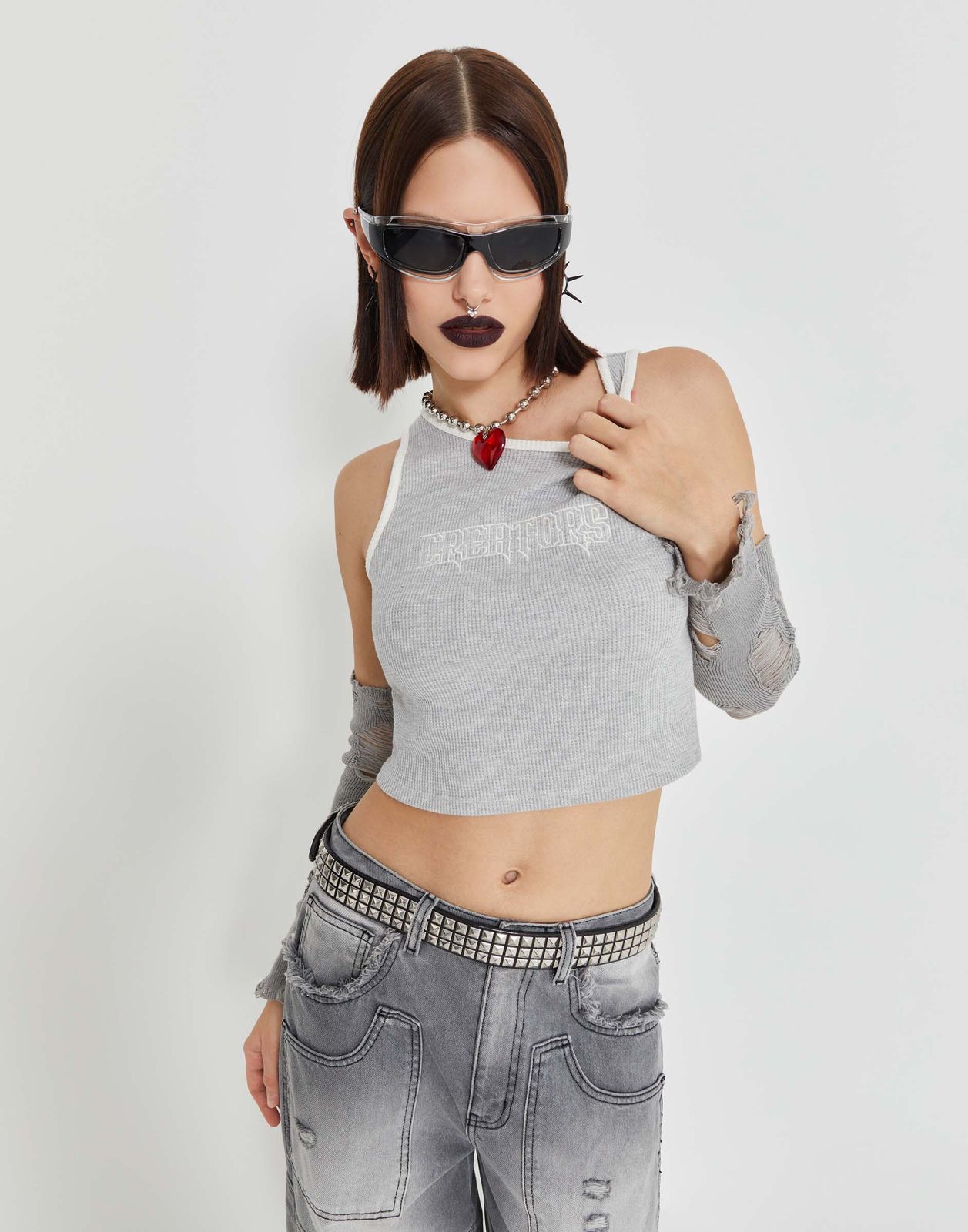 

Топ для девочки Gloria Jeans GTN003919 серый меланж 10-12л/152, GTN003919