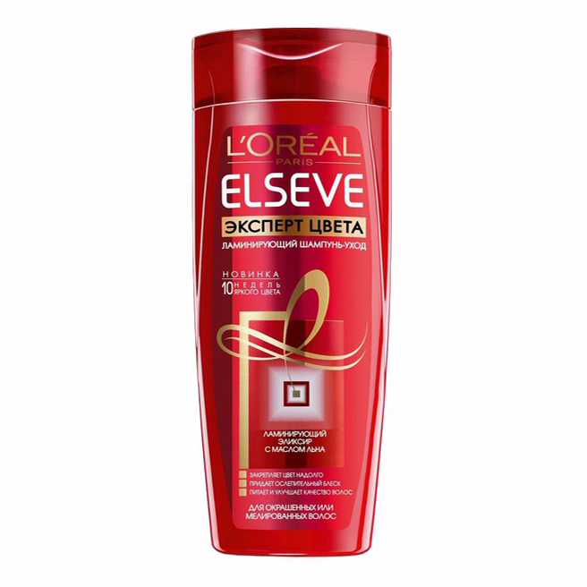 Ламинирующий шампунь L'Oreal Elseve Эксперт цвета для окрашенных волос 400 мл