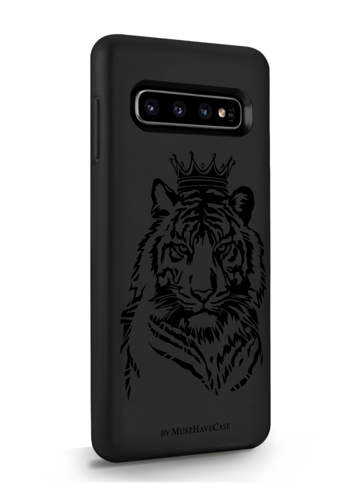 фото Чехол musthavecase для samsung galaxy s10 тигр с короной черный