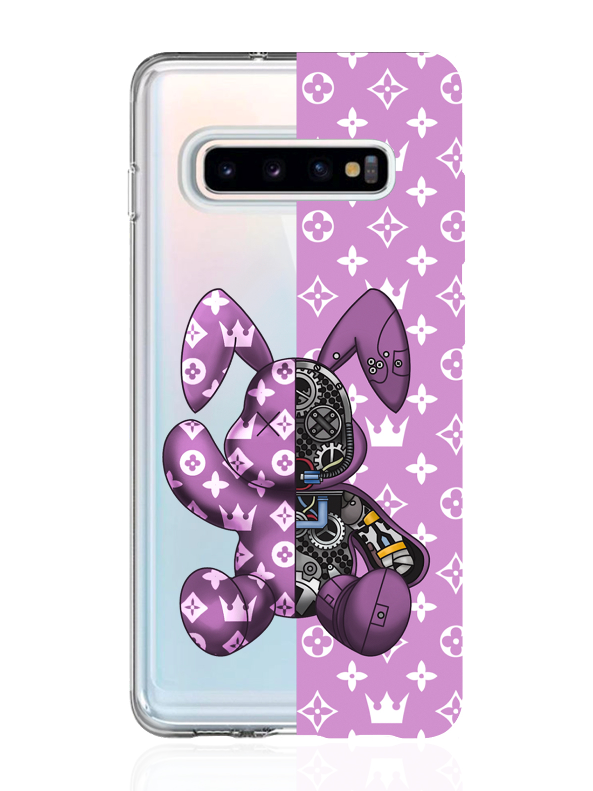 фото Чехол musthavecase для samsung galaxy s10 bunny розовый прозрачный