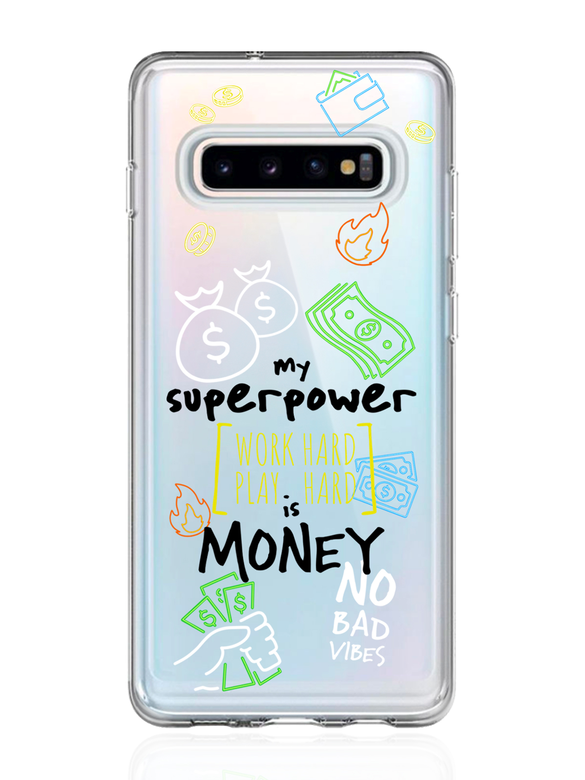 фото Чехол musthavecase для samsung galaxy s10 my superpower is money прозрачный