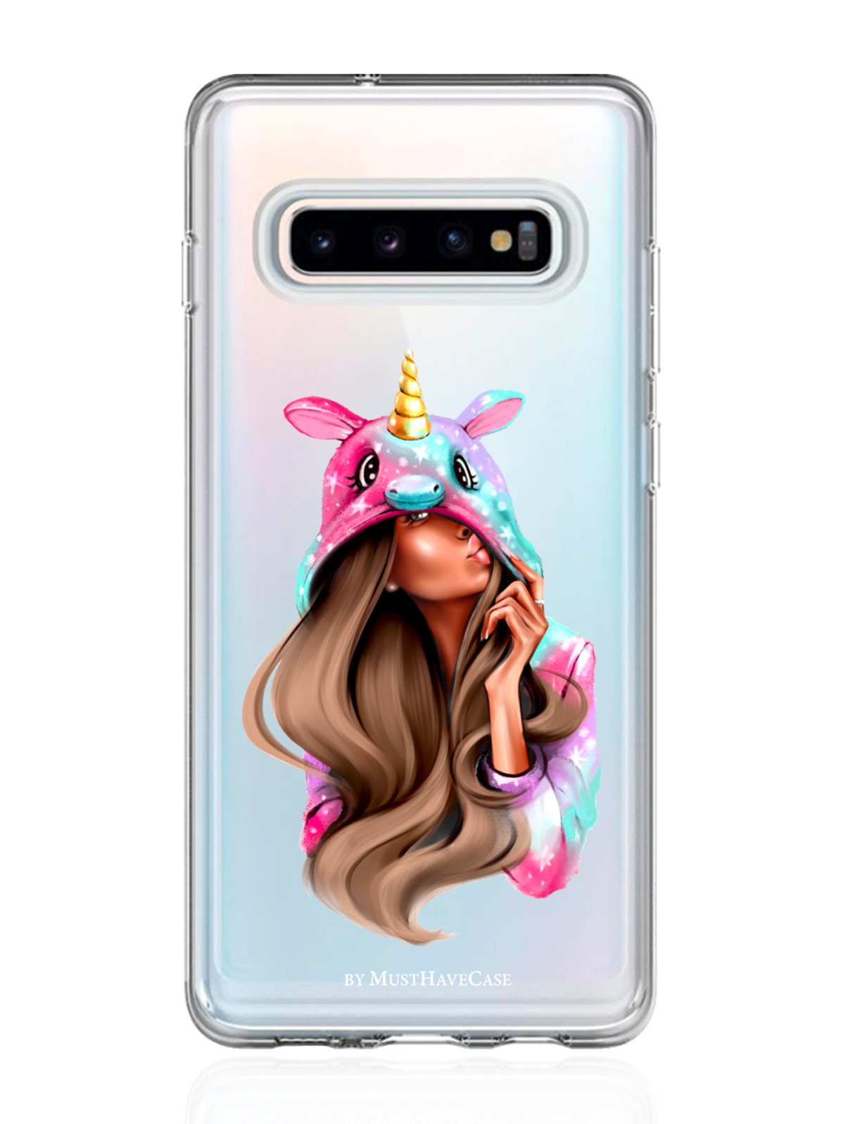 

Чехол MustHaveCase для Samsung Galaxy S10 Единорог прозрачный, Samsung Galaxy S10 Unicorn Girl