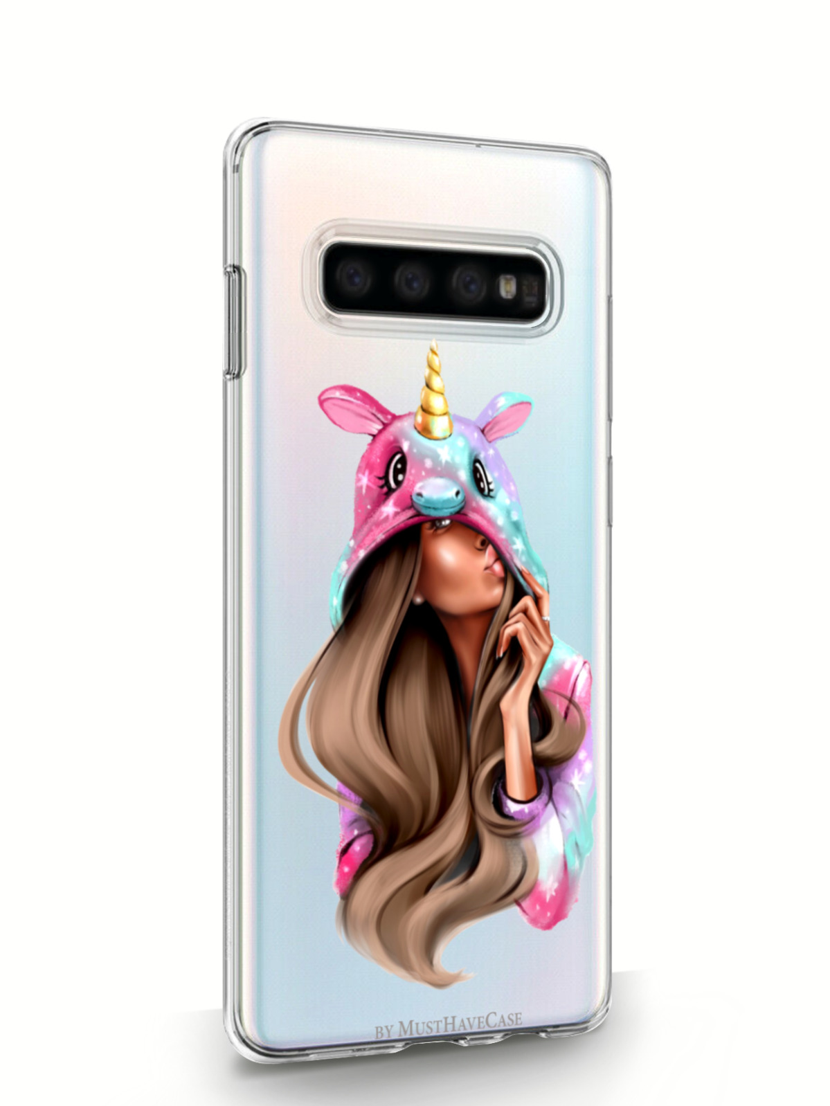 фото Чехол musthavecase для samsung galaxy s10 единорог прозрачный