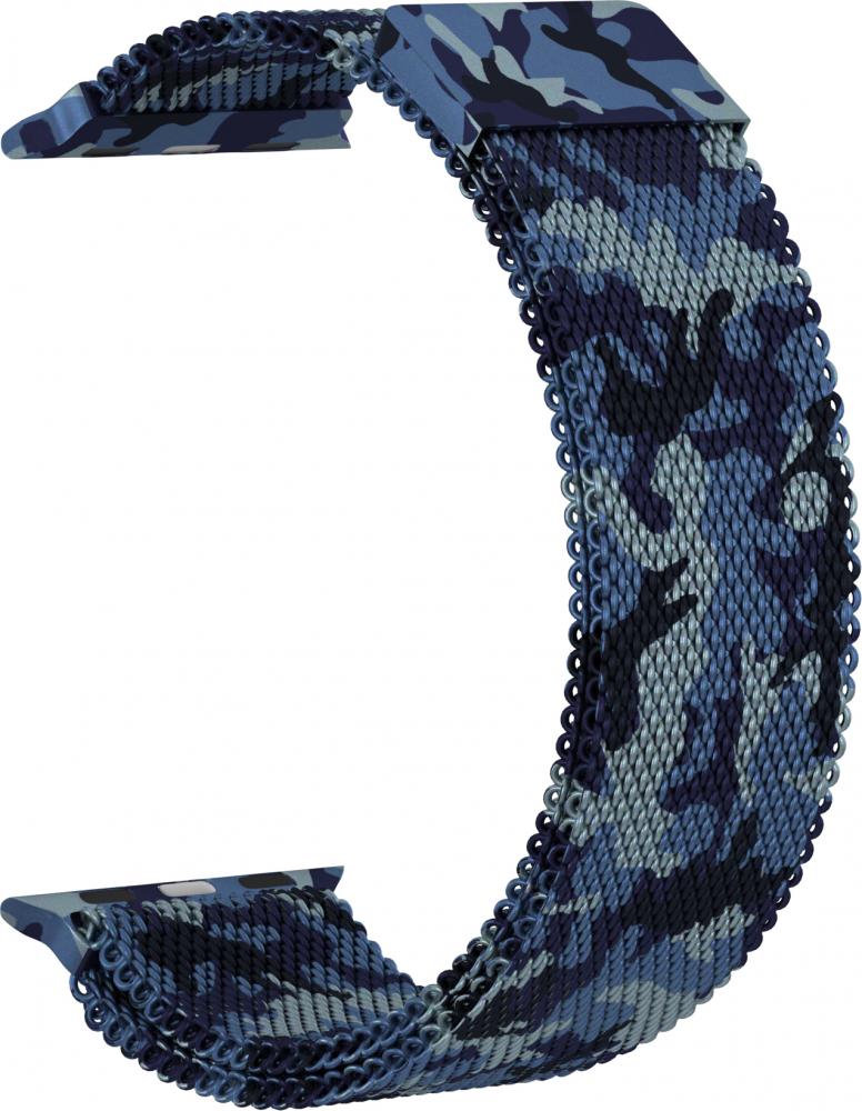 

Ремешок металлический GSMIN Milanese Loop для Apple Watch 42/44mm (Синий камуфляж), Ремешок металлический GSMIN Milanese Loop для Apple Watch 42/44mm