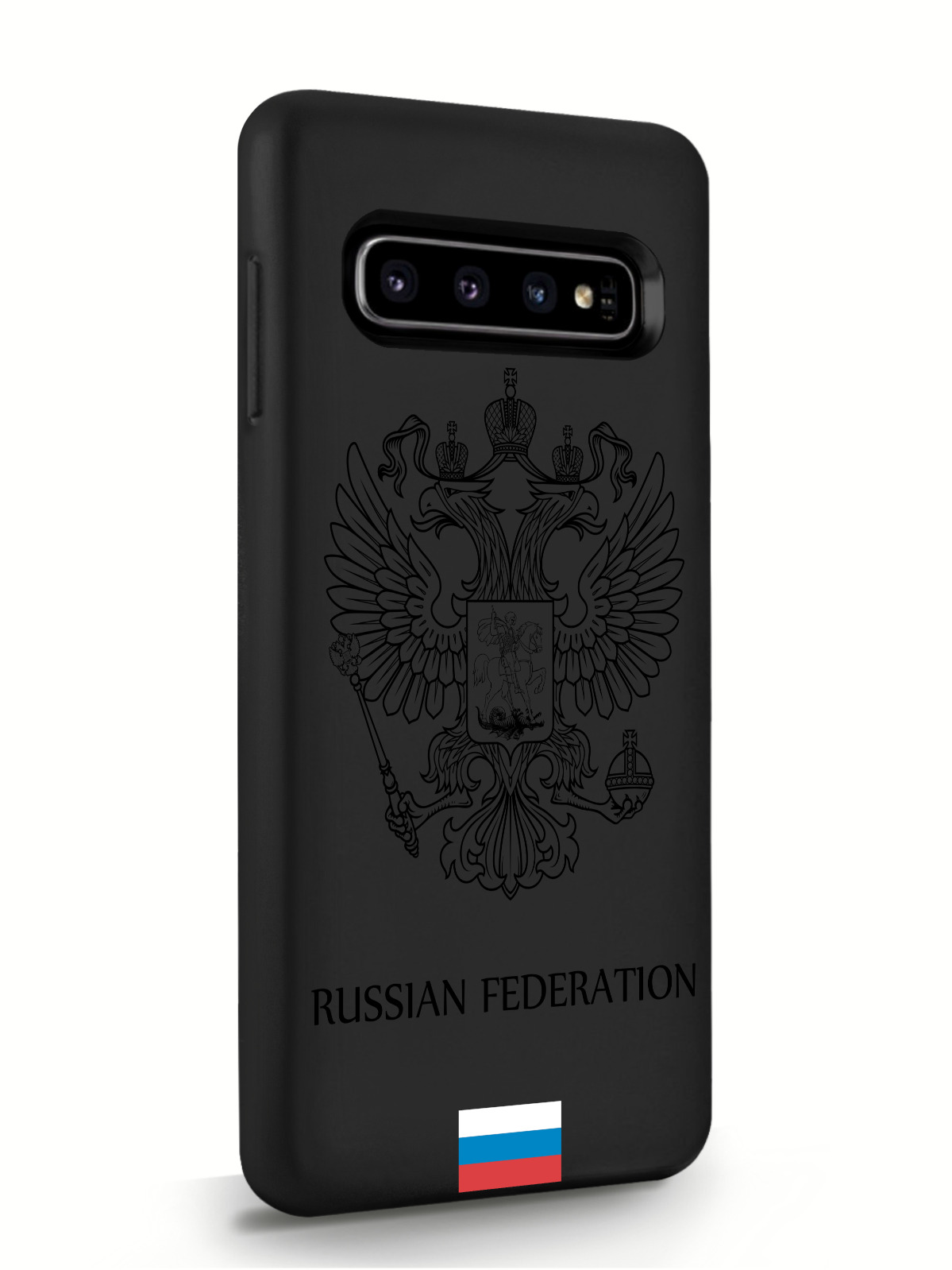 фото Чехол musthavecase для samsung galaxy s10 черный лаковый герб россия черный