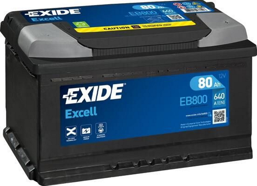 

Аккумулятор автомобильный EXIDE EB800 80 Ач