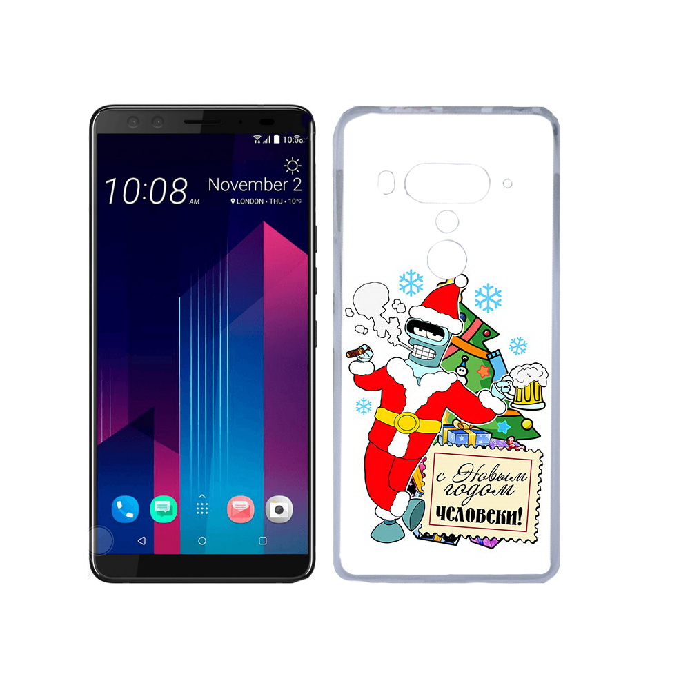 

Чехол MyPads Tocco для HTC U12+ С новым годом человеки, Прозрачный, Tocco