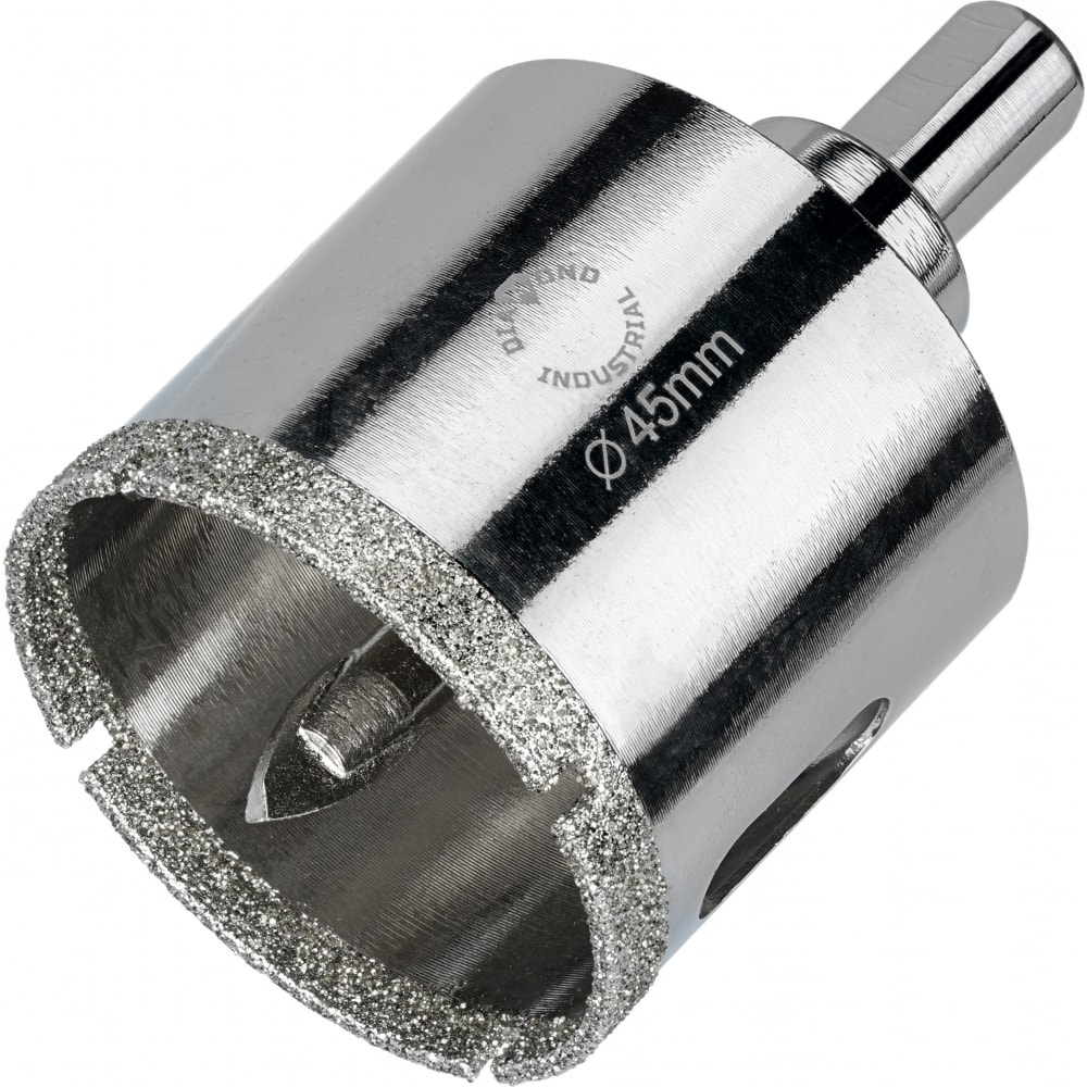 Коронка алмазная по керамограниту и керамике с центрирующим сверлом 45 мм Diamond Industri