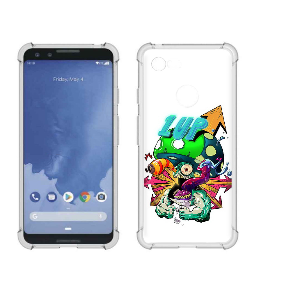 

Чехол MyPads Tocco для Google Pixel 3 сильный гриб абстракция, Прозрачный, Tocco