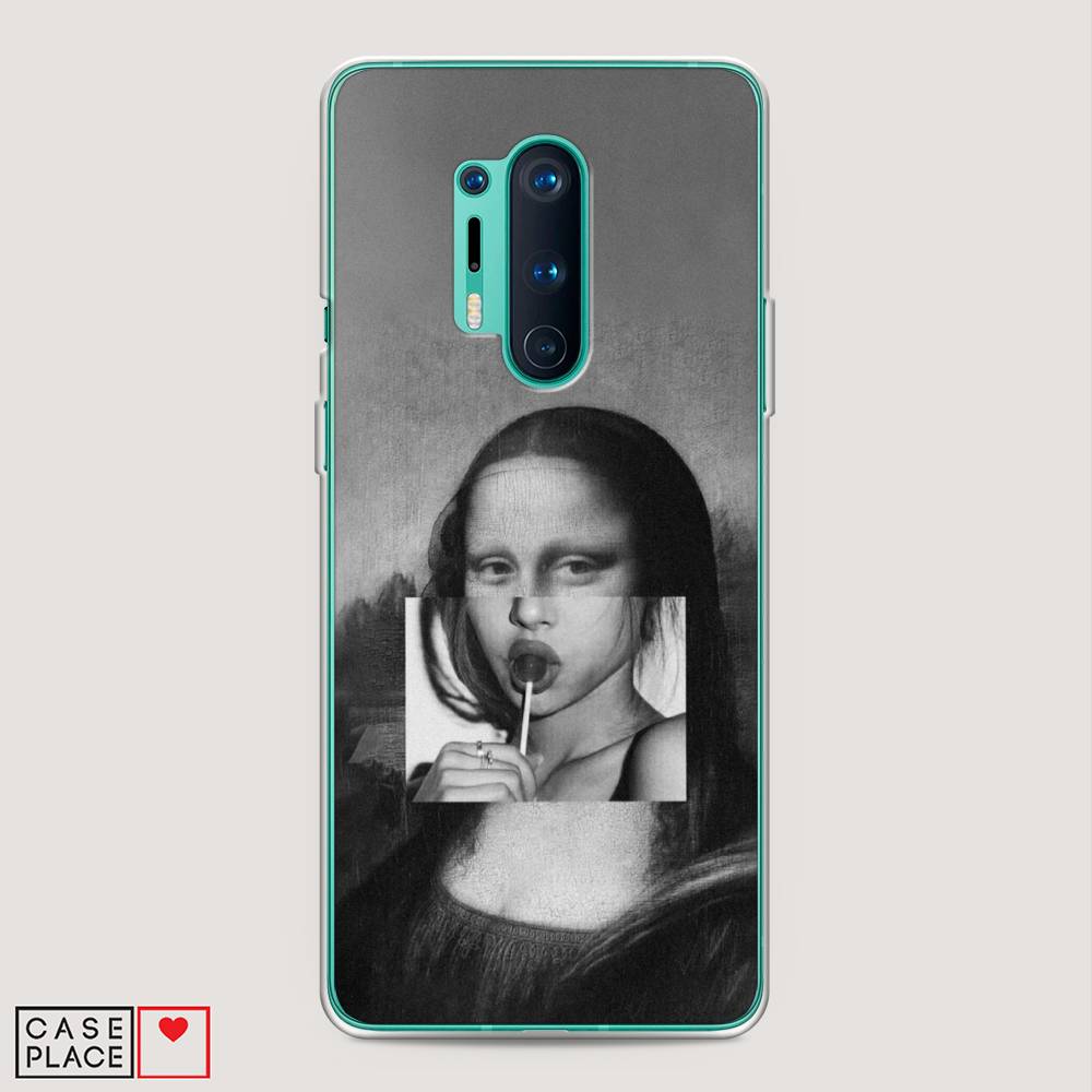 

Чехол Awog на OnePlus 8 Pro / ВанПлас 8 Pro "Mona Lisa sucking lollipop", Серый, 151050-9