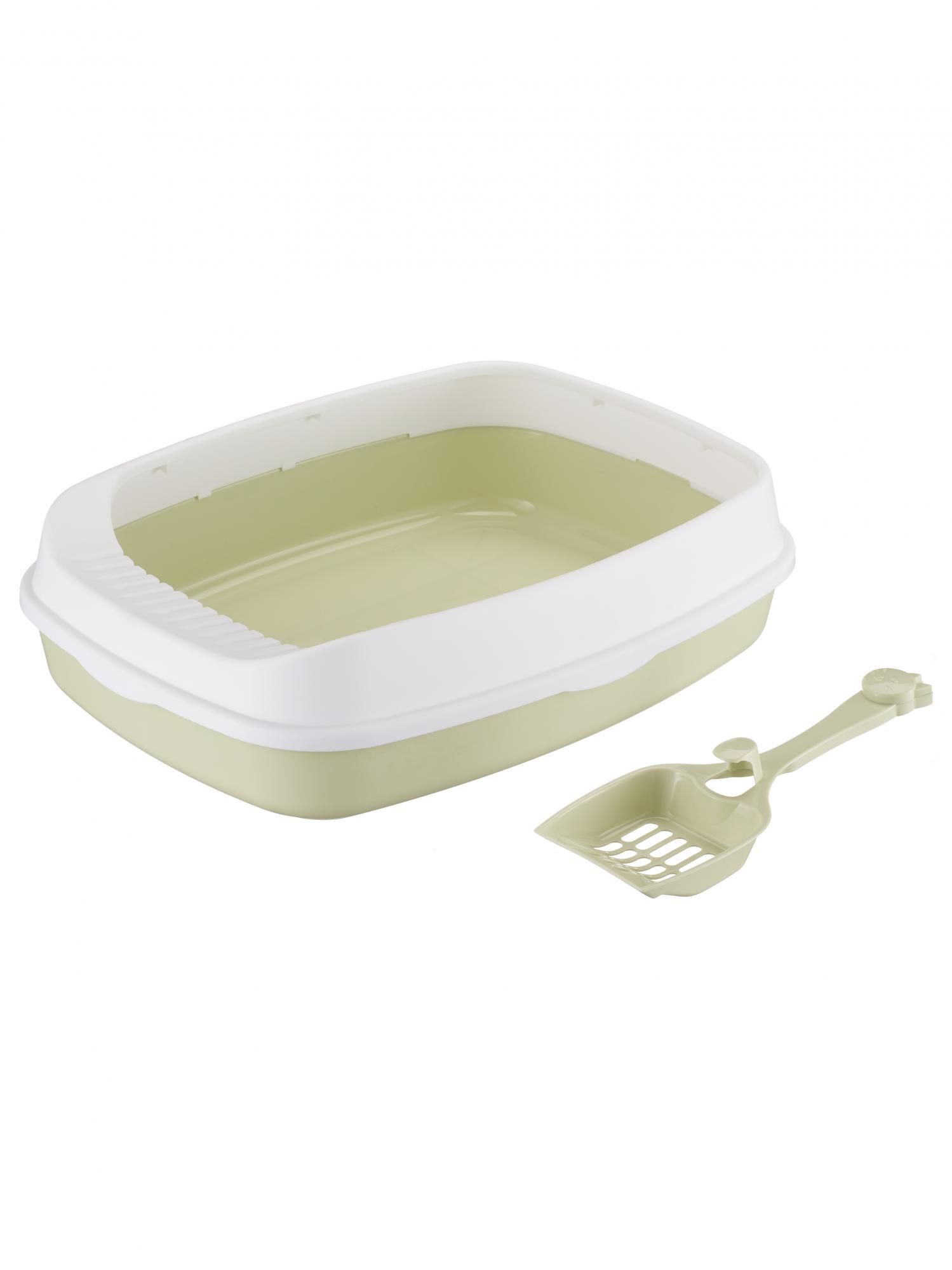 

Туалет-лоток с бортиками Pet-it Classic 46*34*12 совок в комплекте зеленый