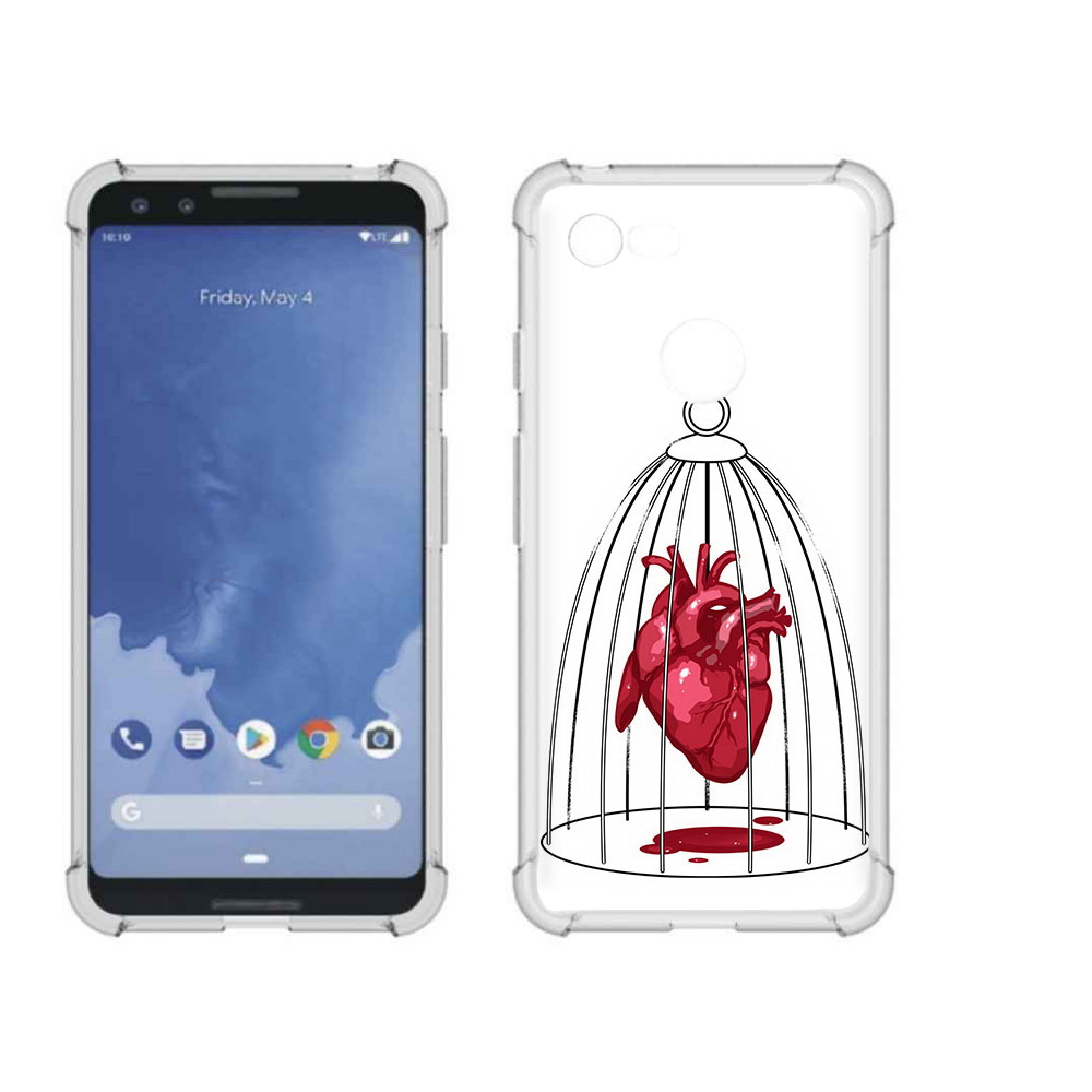 

Чехол MyPads Tocco для Google Pixel 3 сердце в клетке, Прозрачный, Tocco