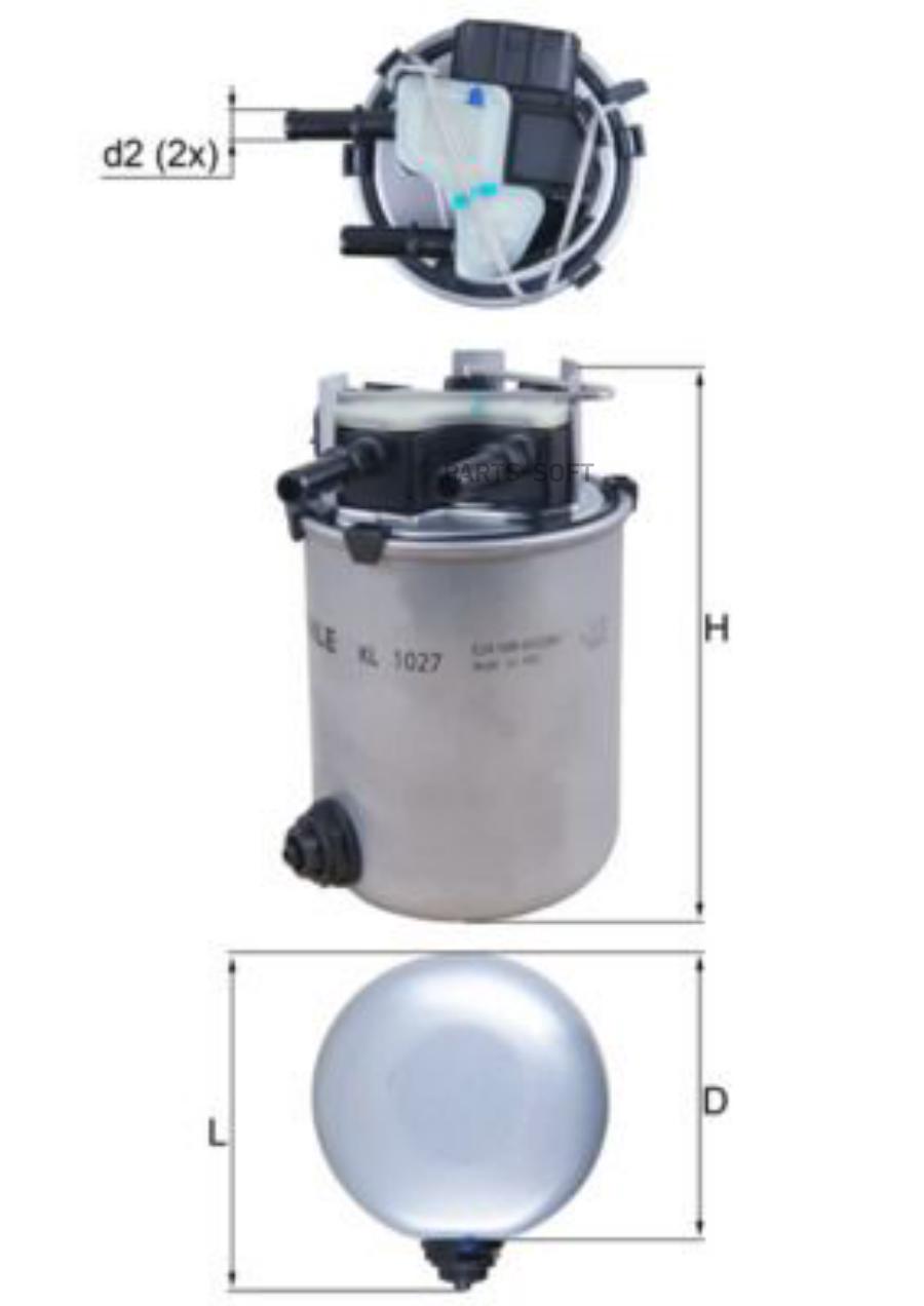

Фильтр топливный Mahle/Knecht kl1027