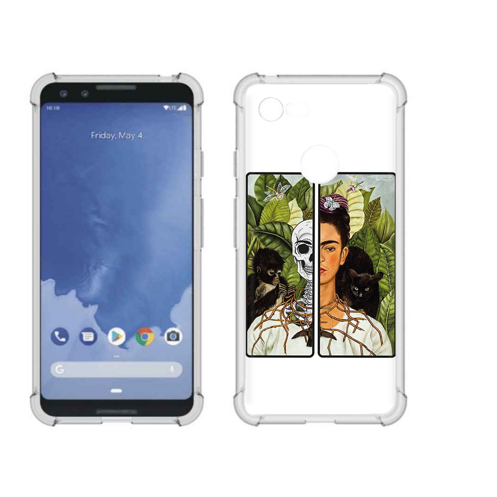 

Чехол MyPads Tocco для Google Pixel 3 сдвоенная картинка девушка скелет, Прозрачный, Tocco