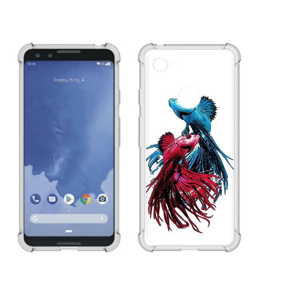 

Чехол MyPads Tocco для Google Pixel 3 рыбы петушки, Прозрачный, Tocco