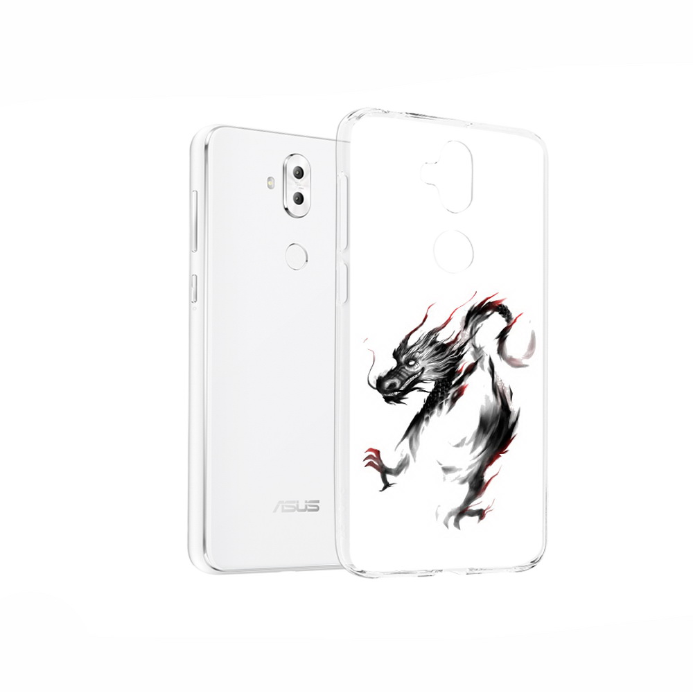

Чехол MyPads Tocco для Asus ZenFone 5 Lite (ZC600KL) черный дракон, Прозрачный, Tocco