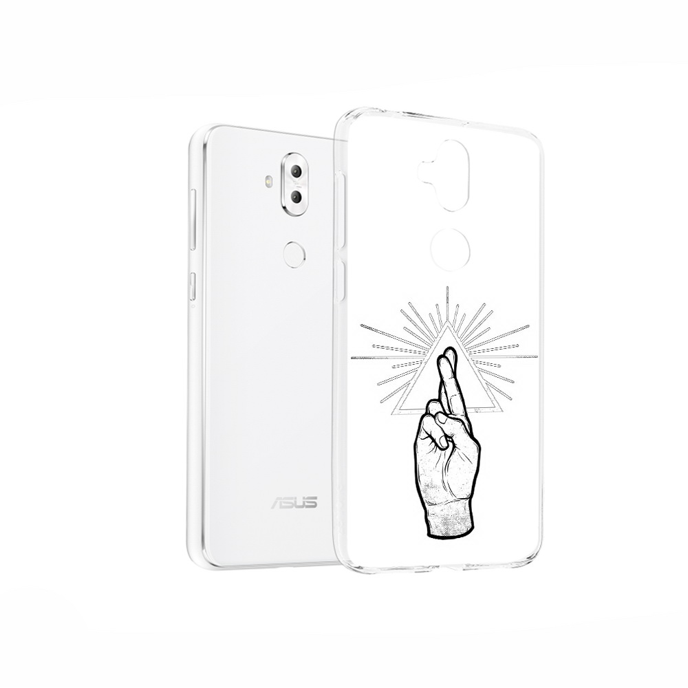 

Чехол MyPads Tocco для Asus ZenFone 5 Lite (ZC600KL) черно белая рука, Прозрачный, Tocco