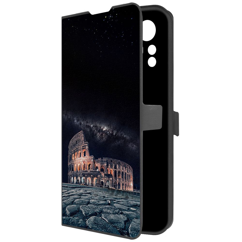 

Чехол-книжка Krutoff Eco Book для Xiaomi Redmi Note 12S Италия, Колизей (черный)