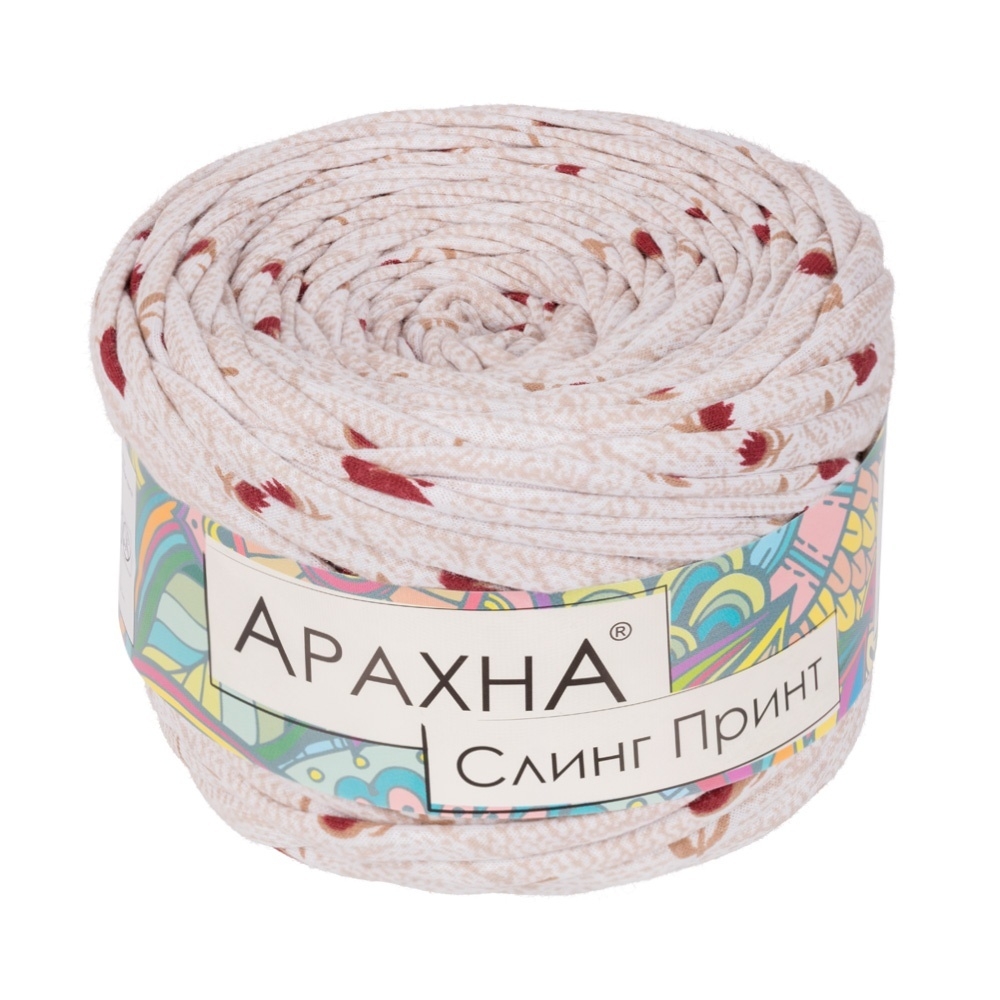 

Пряжа ARACHNA Sling Print №011 цветочек бежевый, Sling Print