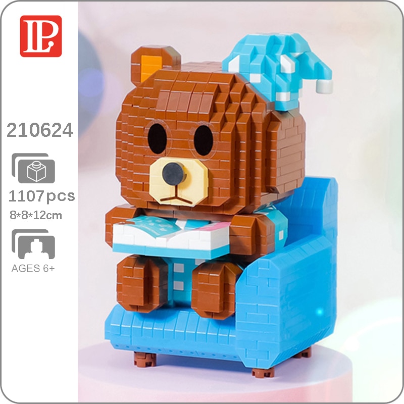 Конструктор 3D из миниблоков Balody LP Kawaii медвежонок на диване 1107 эл BA210624