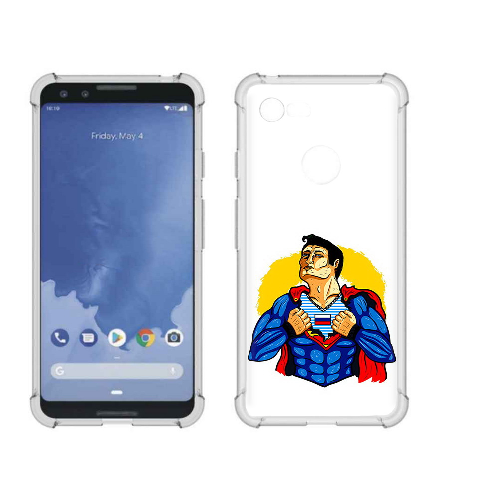 

Чехол MyPads Tocco для Google Pixel 3 русский супермен, Прозрачный, Tocco