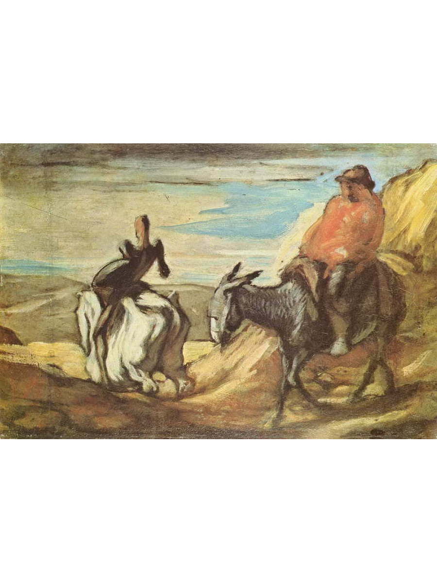 

Постер DRABS A3 Домье Оноре Викторьен Санчо Панса и Дон Кихот в горах