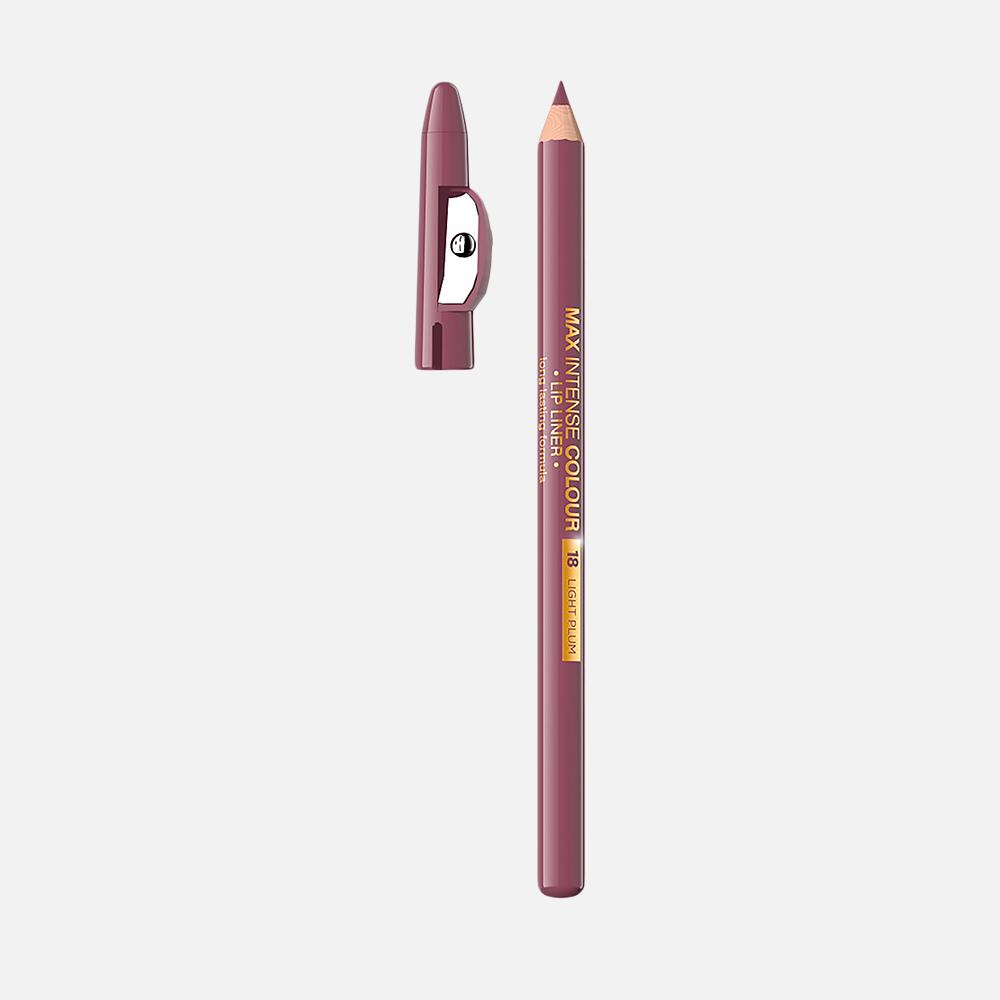 Карандаш для губ EVELINE COSMETICS Max Intense Colour контурный, тон 18 Light Plum, 7 г контурный карандаш для губ eveline cosmetics max intense тон 12 pink 2 шт