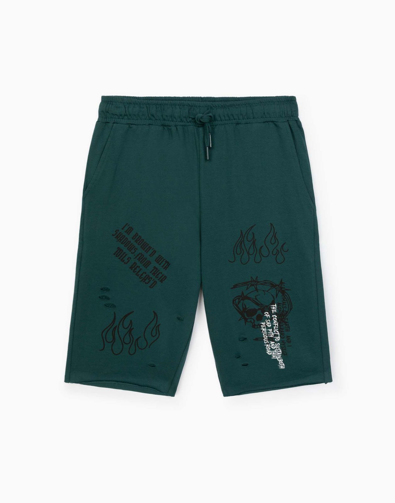 Спортивные шорты для мальчика Gloria Jeans BSH007810 темно-зеленый 5-6л/116