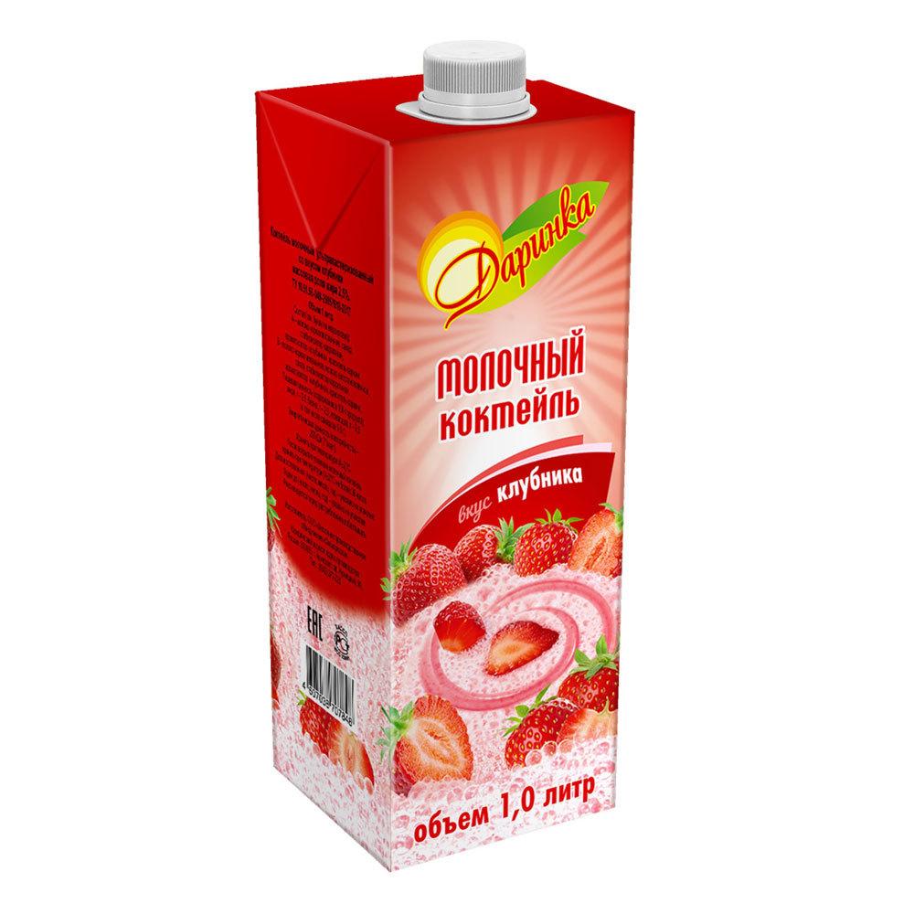 

Молочный коктейль Даринка вкус клубника, 2,5%, 1 л