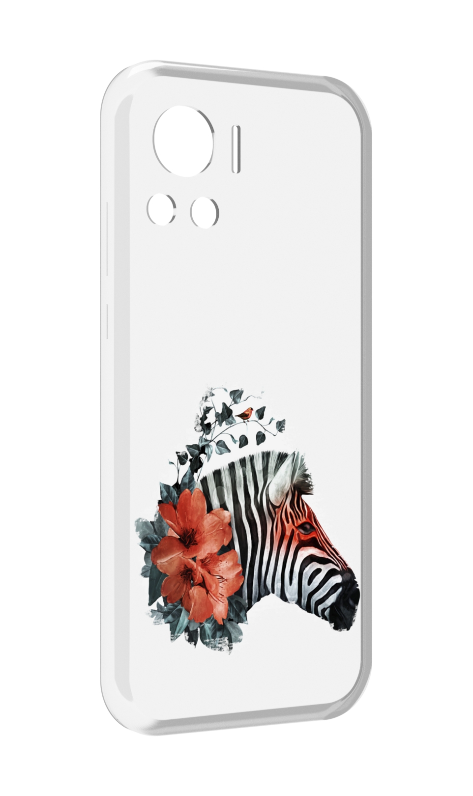 

Чехол MyPads Зебра с цветами для Motorola Edge 30 Ultra, Прозрачный, Tocco