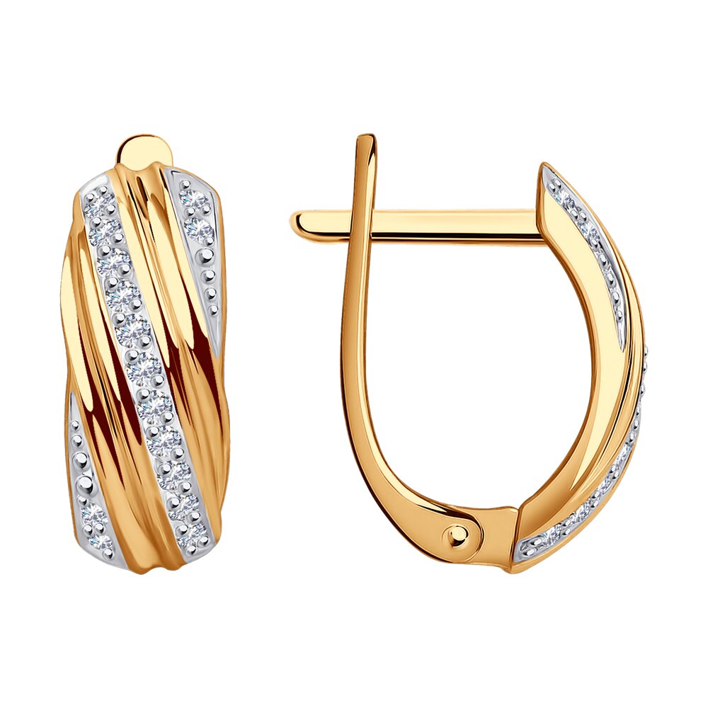 

Серьги из красного золота SOKOLOV 029813, фианит, 029813