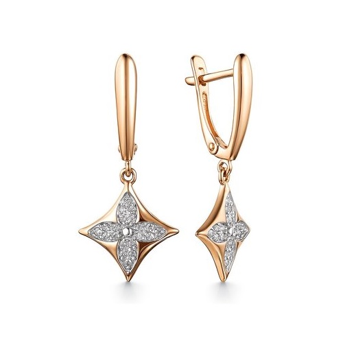 

Серьги подвески из красного золота ЯХОНТ Золотой 269481, фианит, 269481
