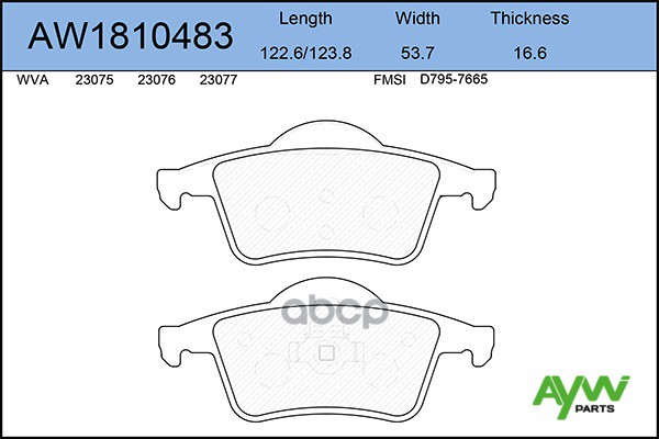 

К-Т Дисков. Тормоз. Колодок AYWIparts арт. AW1810483, AW1810483