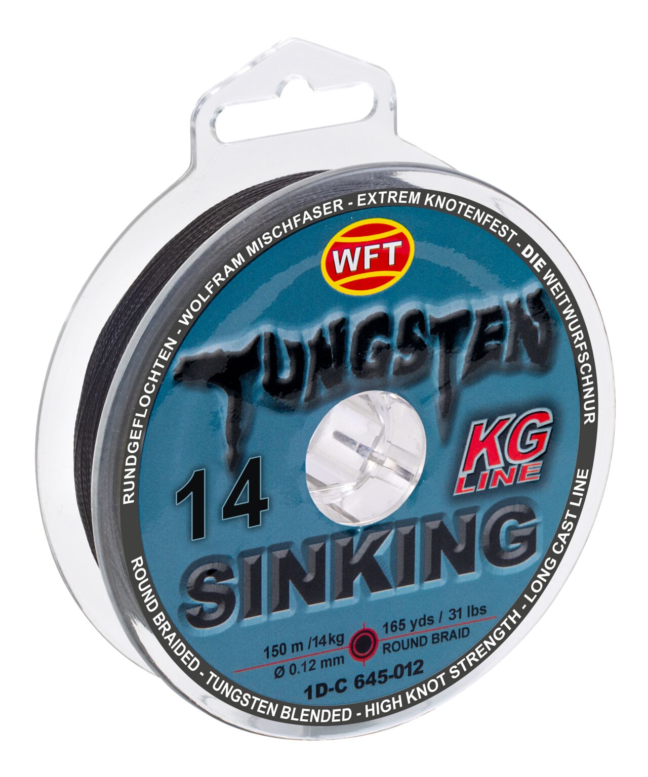 фото Леска плетёная wft kg tungsten sinking black 150/012