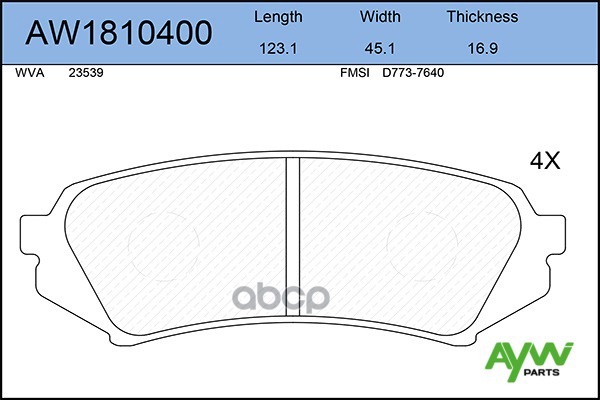 

Тормозные колодки AywiParts дисковые AW1810400, AW1810400